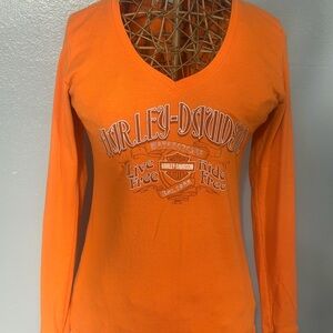 Harley-Davidson Vibrant Orange Long Sleeve Tee